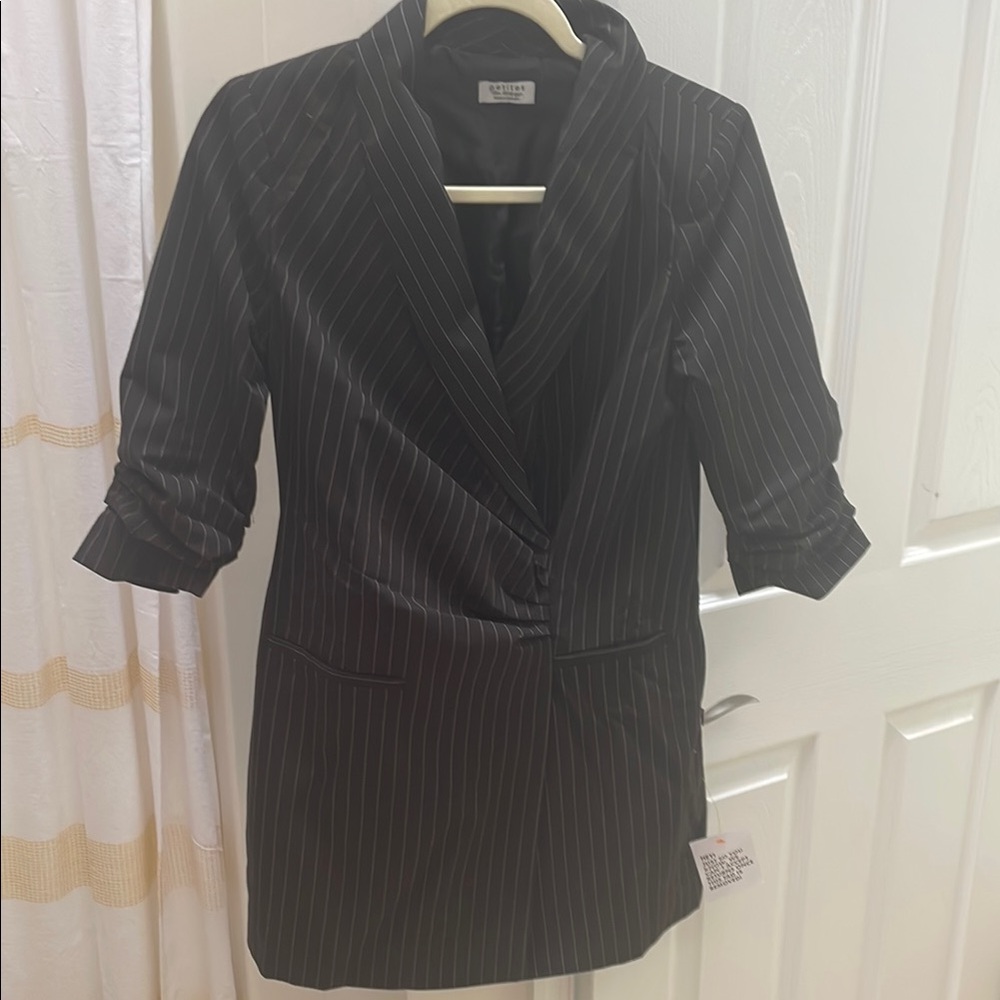 Asos Miss Selfridge Pinstripe Mini Blazer Dress